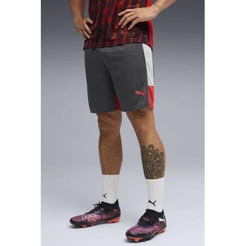 Puma voetbalshort grijs/rood