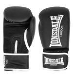 Lonsdale Ashdon Leer Kunstmatige Bokshandschoenen Zwart 12 oz