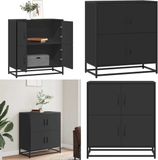 vidaXL Dressoir Zwart Bewerkt Hout 68x35x76 cm