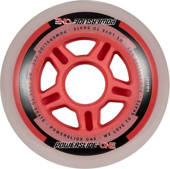 Powerslide skatewielen One 84 mm rood per 8 stuks