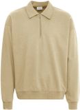 Solid Owney Sweatshirt Beige Katoen XL
