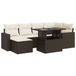 vidaXL 7-delige Loungeset met kussens, polyrattan, bruin
