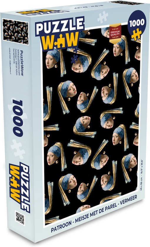 MuchoWow Puzzel Patroon - Meisje met de parel - Vermeer - Legpuzzel - Puzzel 1000 stukjes volwassenen