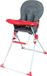 Bambisol Chaise haute réglable en hauteur, avec plateau amovible, convient aux enfants de 6 à 36 mois, équipé d'un harnais de sécurité à 5 points, pliable de manière compacte, disponible en gris et rouge