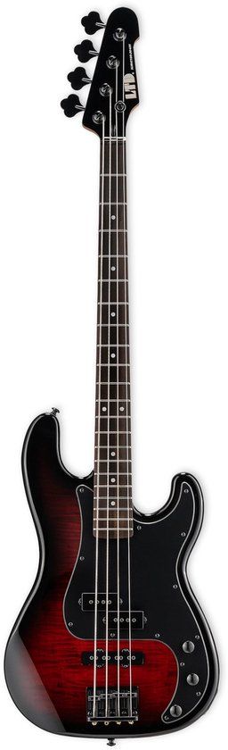 ESP LTD Surveyor-204DX Red Burst elektrische basgitaar