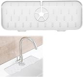 Sans marque Tapis égouttoir en silicone pour robinet d'eau pour cuisine et salle de bain - protection anti-éclaboussures pliable