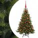 vidaXL Sapin de Noël artificiel avec boule de Noël 150 cm 150 LED Blanc chaud
