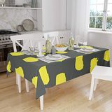 Bonamaison Tafelkleed, Anti-Mold, Sneldrogend, Waterdicht, 100% Polyester Tafellaken, Neon Geel, Rook, 140 x 160 Cm