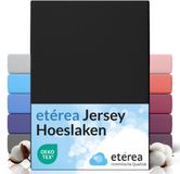 etérea Himmlische Qualität etérea Jersey Hoeslaken 180x200 - 200x200 cm Oekotex Made in Green - 100% katoen - zwart