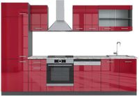 Vicco R-Line Complete keukeneenheid – 300 cm, WB Marmer Rood hoogglans/antraciet
