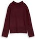 Tom Tailor - Gezellige gebreide trui met opstaande kraag - Maat XXL - preppy plum melange
