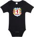 Bellatio Decorations Shoppartners Bv Happy birthday 1e verjaardag rompertje - 1 jaar - met emoticons - zwart - baby - kraamcadeau 92