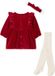 Vertbaudet 3-delige babyset met jurk + haarband + panty in thema Kerst