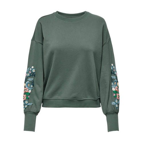 ONLY ONLBROOKE Floral Sweater - Green