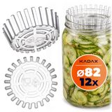 KADAX fermentatiegewichten – set van 12 | Gistingshulp van 82 mm voor TO82-inmaakpotten | Fermentatie-inzetstuk voor zuurkool, kimchi en augurken