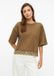 s.Oliver - T-shirt met oversized mouwen en kanten rand - Dames - Maat 38 - Bruin