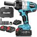 Perceuse-visseuse à percussion - WH810 - 1400 Nm - 1750 tr/min - mandrin carré de 1,27 cm - 21 V - 2 batteries de 5000 mAh - Ensemble complet