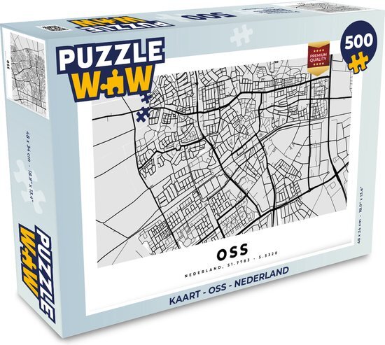 MuchoWow Puzzel Kaart - Oss - Nederland - Legpuzzel - Puzzel 500 stukjes