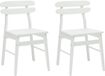 vidaXL - Eetkamerstoel - 2 - st - Massief - Rubberhout - Wit - 43.5 - x - 44.5 - x - 77.5 - cm