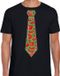 Bellatio Decorations Verkleed T-shirt voor heren - meloen stropdas - zwart - thema / foute party XXL