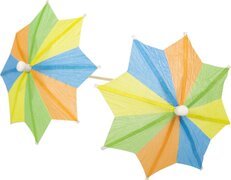 Folat 20626 meerkleurige partypicker parasol 10 cm-10 stuks