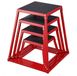 Boîte de pliométrie sans marque - Jeu de 4 - Hauteurs 30,5/45,8/60,9/76,2 cm - Antidérapant - Portable - Rouge