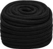 vidaXL Multifunctioneel touw 25 mm 25 m Zwart Polyester