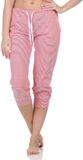 Normann Dames pyjama Capri broek 3/4 lengte - Mix & Match - streifen_pink