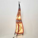 Casa Moro Oosterse staande lamp – XXL Marokkaanse vloerlamp – Hennalamp van geitenleer – Multicolor – 150 cm