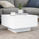 Prolenta Maison Exclusive - Salontafel met LED-verlichting, wit, 55x55x31 cm