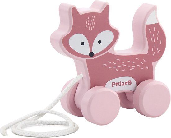 PolarB Vos Houten Trekfiguur - Roze
