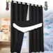 Rideau occultant thermique phonique 3 couches 405 g/m² 132 x 244 cm à œillets noir