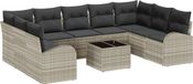 vidaXL Ensemble de salon d'angle 9 places Gris clair Polyrattan