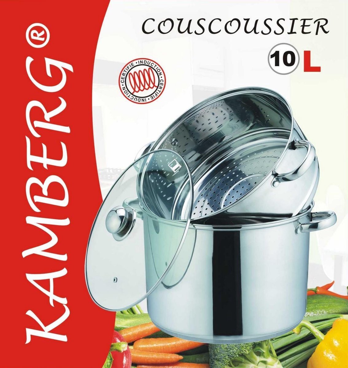 Amberg Couscouspan couscoussier INOX 10 liter