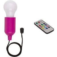 Retro lamp met LED multicolor bulb op batterijen en afstandsbediening zwart