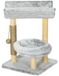 Arbre à chat en carton avec poteau griffoir - Arbre à chat - 1 couchage supérieur avec coussin lavable - 1 lit rond en peluche - 60 cm de haut - Vert olive