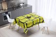 Bonamaison Tafelkleed, Anti-Mold, Sneldrogend, Waterdicht, 100% Polyester Tafellaken, Neon Geel, Rook, 140 x 140 Cm
