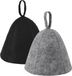 OEM Saunamutsen van wol, grijs, zwart, met een hoge absorptie, 2 stuks