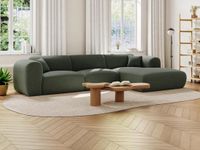 Maison Céphy Grote hoekbank - Hoek rechts - Groen - Stof - 280 x 73 x 165 cm
