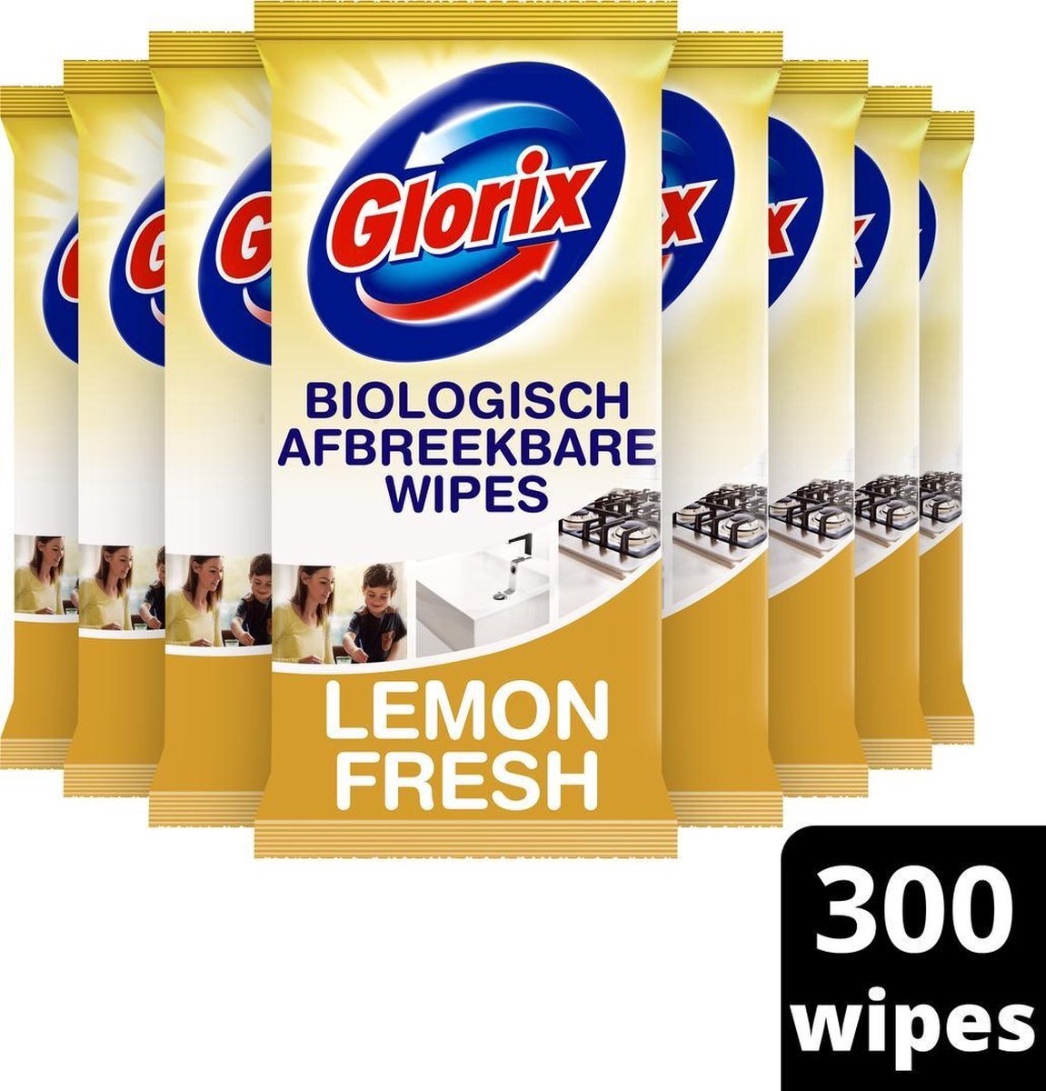 Glorix Lemon Fresh Biologisch Afbreekbare Schoonmaakdoekjes