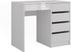 Vicco Kaptafel Sherry, Wit/Wit Hoogglans, 89.8 cm zonder spiegel