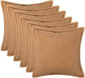 vidaXL - Taie d'oreiller - 6 pcs - BOIS - Beige - 80 x 80 cm - Bouclé