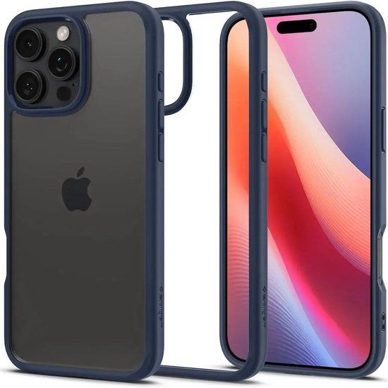 Spigen Ultra Hybrid Hoesje Geschikt voor Apple iPhone 16 Pro - Blauw