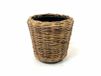Van Der Leeden Planten/bloemen mand - rond - rotan - gevlochten riet - D40 x H39 cm - drypot