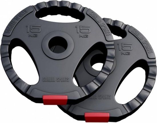 Gorilla Sports Olympische Halterschijven - 2 x 15 kg - 50 mm - Zwart