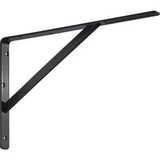 Gedotec ATHENA Console pour charges lourdes en acier noir, 600 x 375 x 40 mm