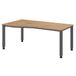 Hammerbacher Bureau asymétrique avec 4 pieds carrés - 180x100 cm