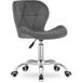 Home Collective fauteuil de bureau avec réglage pneumatique (parfait pour la chambre d'enfant, le bureau à domicile et le studio), velours avec pied chromé et roulettes en caoutchouc - velours gris