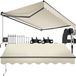tectake® Zonnescherm met Knikarm - 250 x 200 cm - Zonneluifel - Zonwering voor Raam, Balkon, Buiten - Te Monteren aan Muur - Water- en UV-Bestendig - Beige