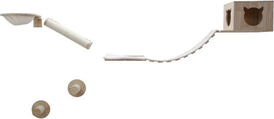 Kerbl Kattenklimwand Andes - 52x40x32 cm - naturel en wit